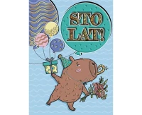 Greeting card CARD A5 Capybara acrobat